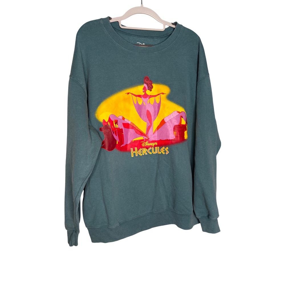 Disney Hercules pull over muses graphic‎ crewneck sweater green